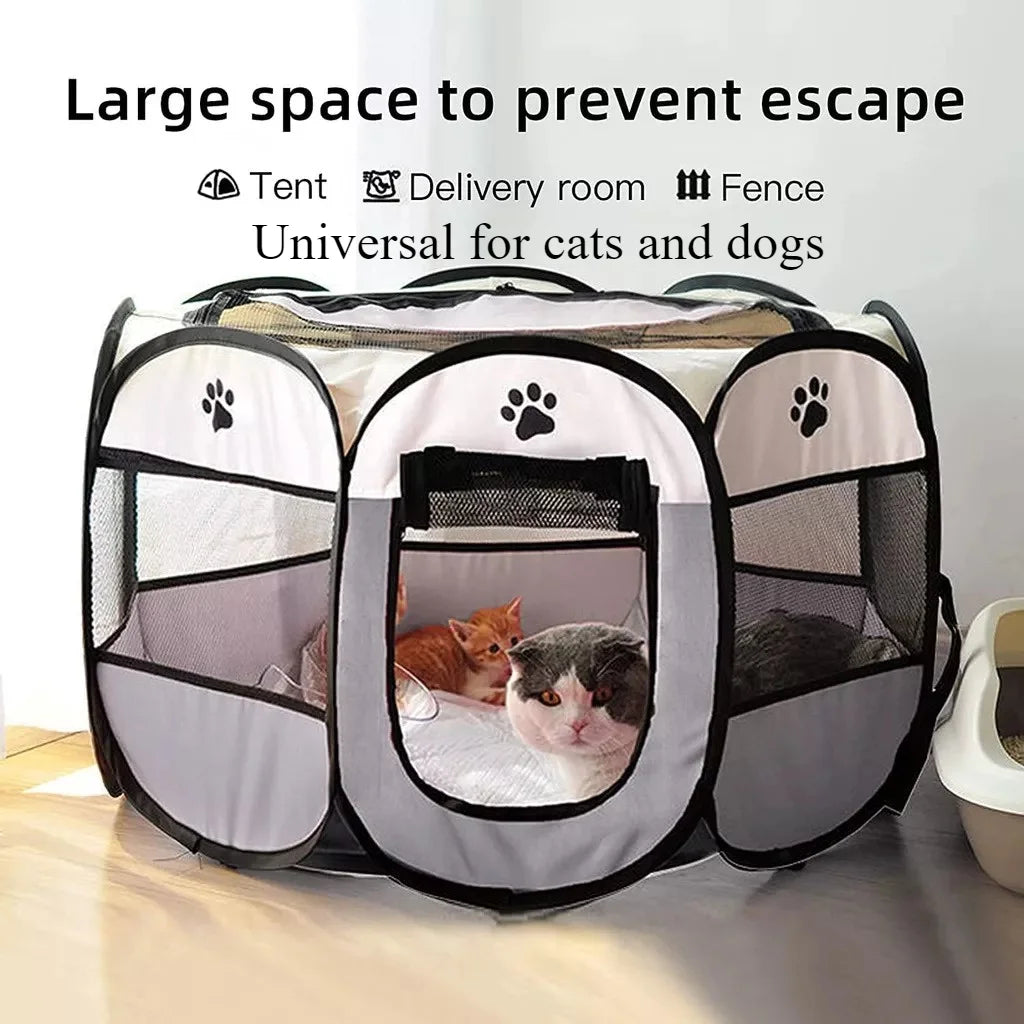 Portable Foldable Outdoor Dogtent Dog House Portable Folding Travel Pet Tent Cat/Dog Cage Easy Operation Large Cat/Dog Fences