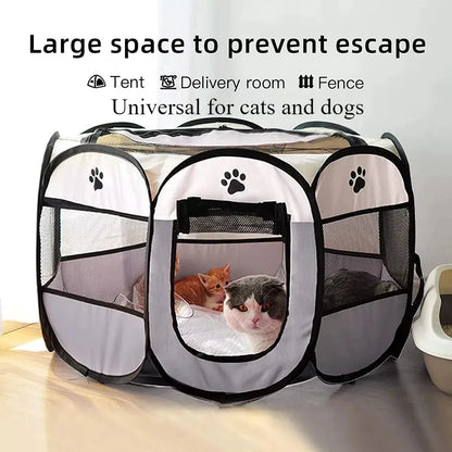 Portable Foldable Outdoor Dogtent Dog House Portable Folding Travel Pet Tent Cat/Dog Cage Easy Operation Large Cat/Dog Fences