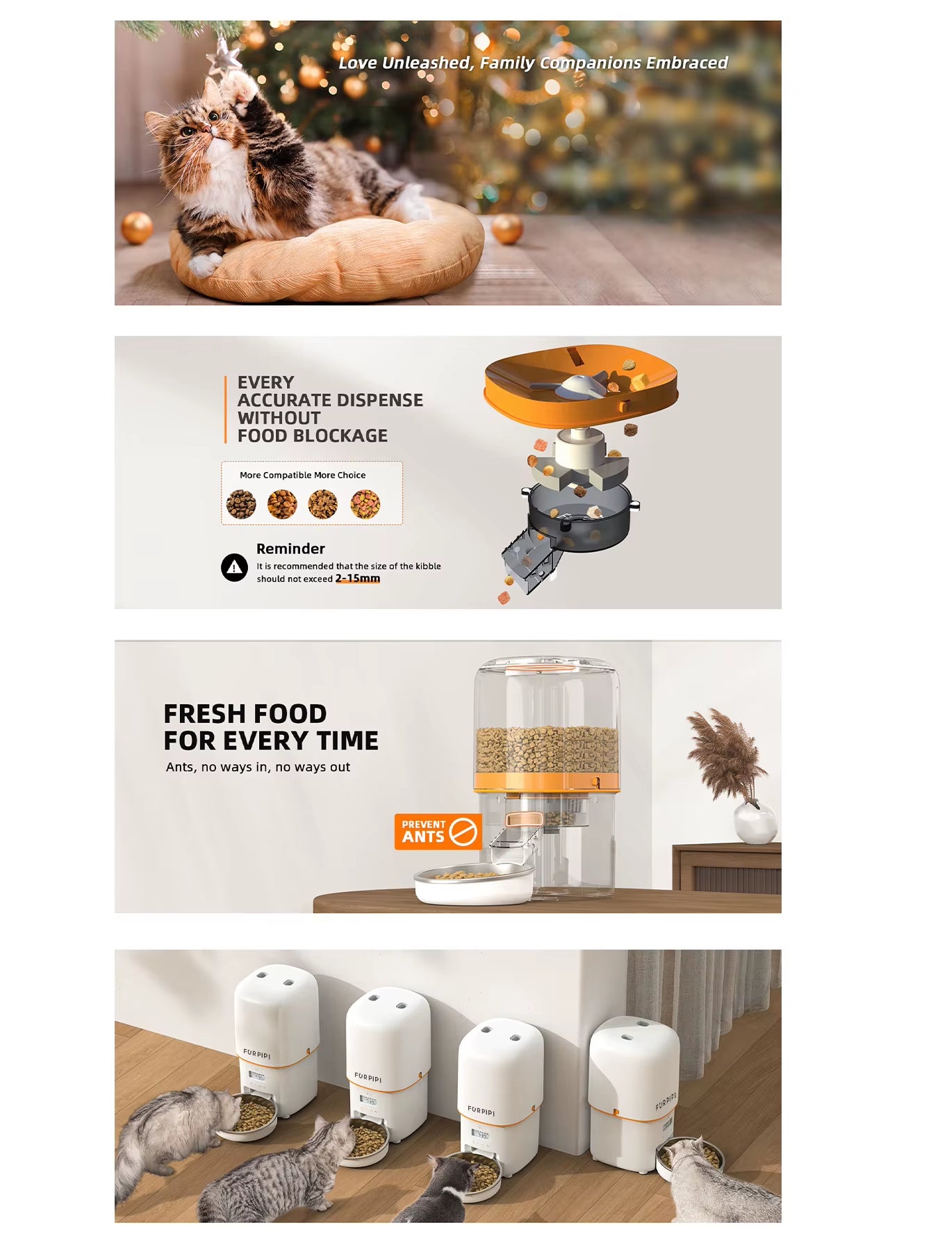 1080P HD Camera Automatic Cat Feeder with 5Gwifi Tuya Pet Cat Smart Food Kibble Dispenser Auto Feeder for Cats Dog Accessories