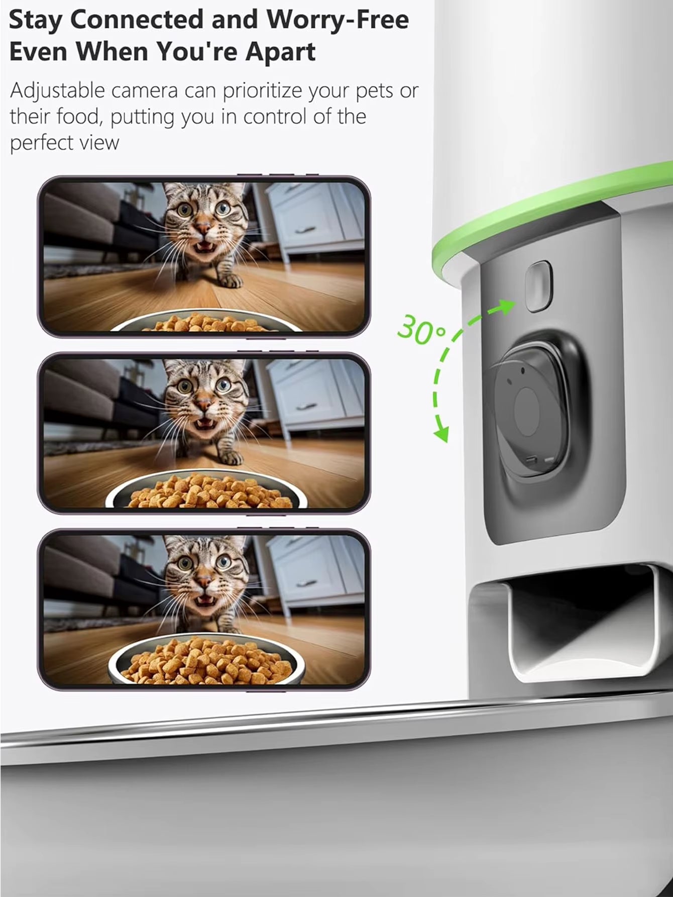 1080P HD Camera Automatic Cat Feeder with 5Gwifi Tuya Pet Cat Smart Food Kibble Dispenser Auto Feeder for Cats Dog Accessories