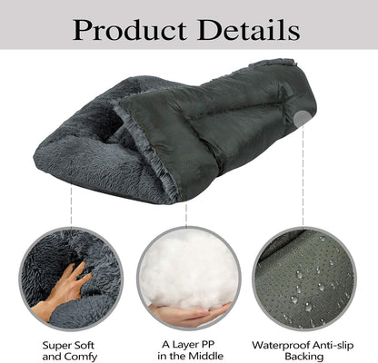 Dog Beds Calming Pet Beds, Fulffy Dog Kennel Mat Pad Faux Fur Machine Washable Anti-Slip Comfy Dog Beds for Large Medium Dogs and Cats