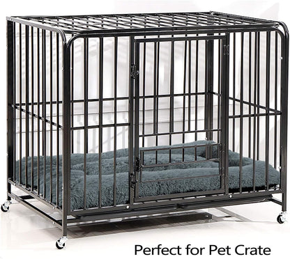 Dog Beds Calming Pet Beds, Fulffy Dog Kennel Mat Pad Faux Fur Machine Washable Anti-Slip Comfy Dog Beds for Large Medium Dogs and Cats